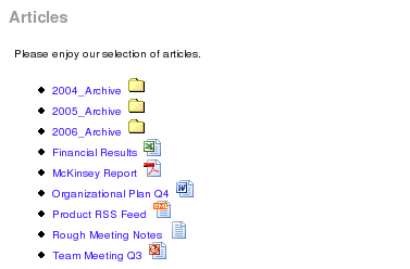 Zen Cart Document and Article Manager showing subfolders