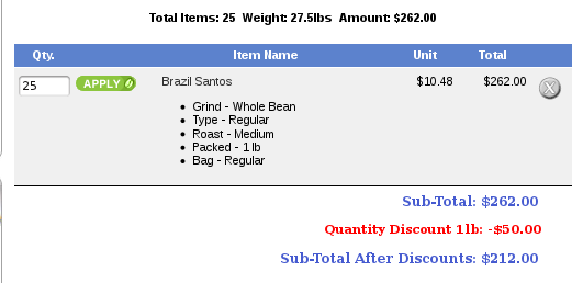 Zen Cart Quantity Discounts and Discount Preview