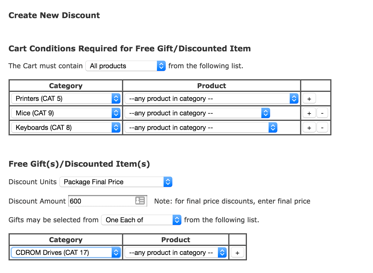 osCommerce Discount Chooser Admin Panel