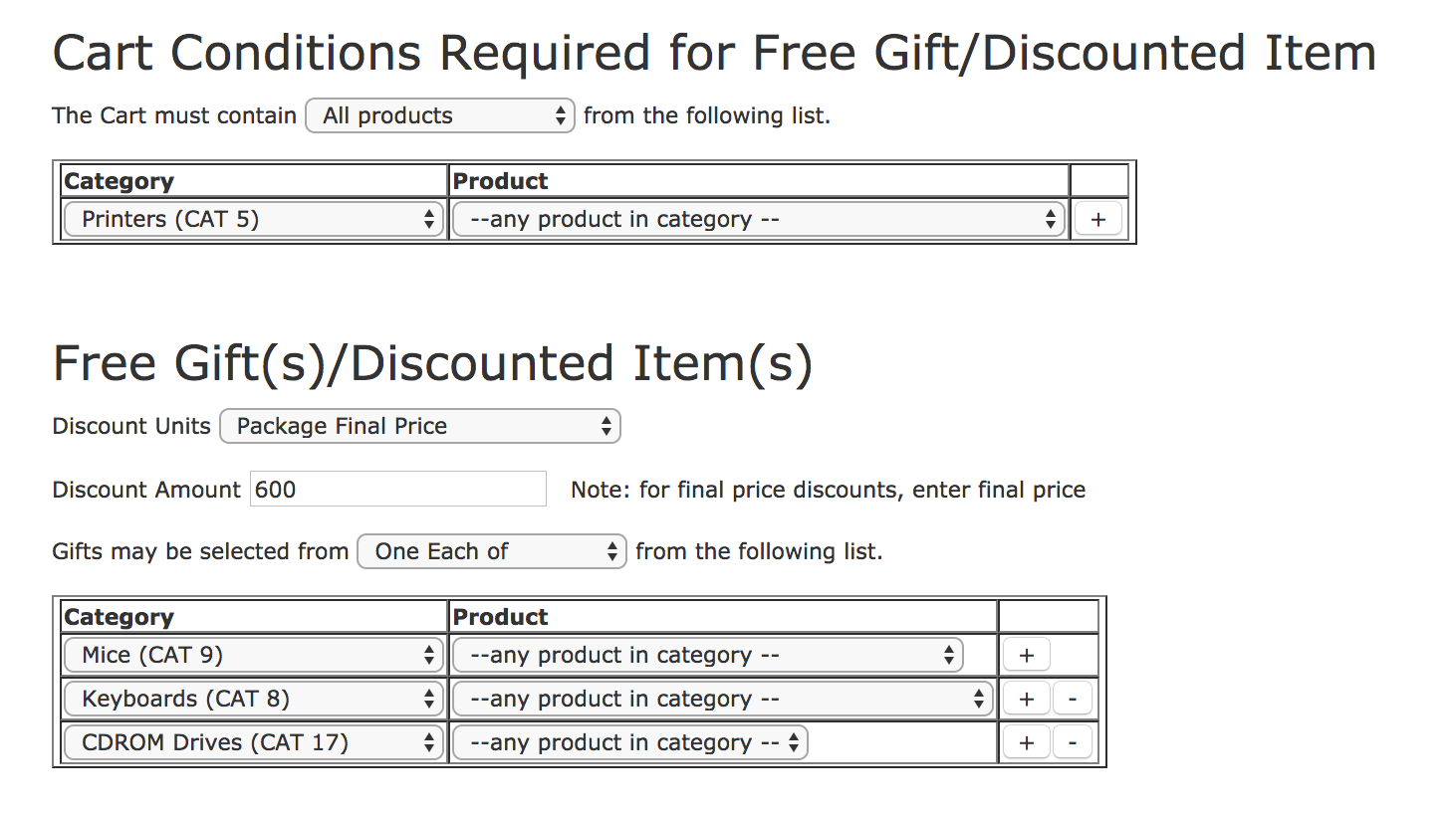 Zen Cart Discount Chooser Admin Panel