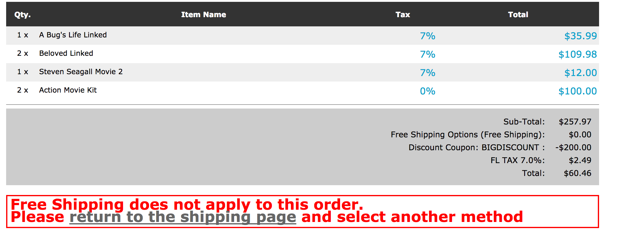 Zen Cart Free Shipping Recalculation on Checkout Confirmation Page