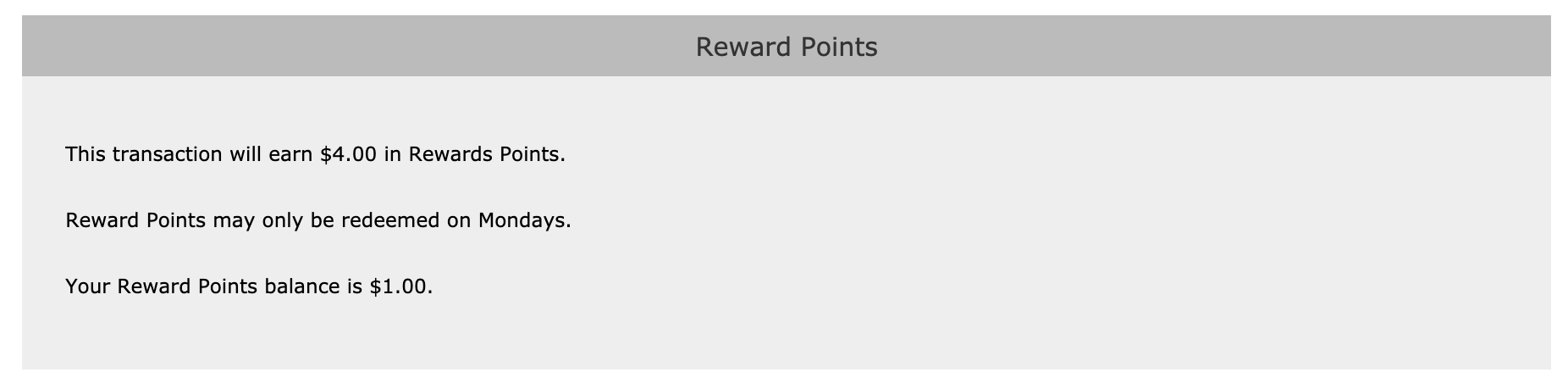 Zen Cart Reward Points showing on payment page - no redemption